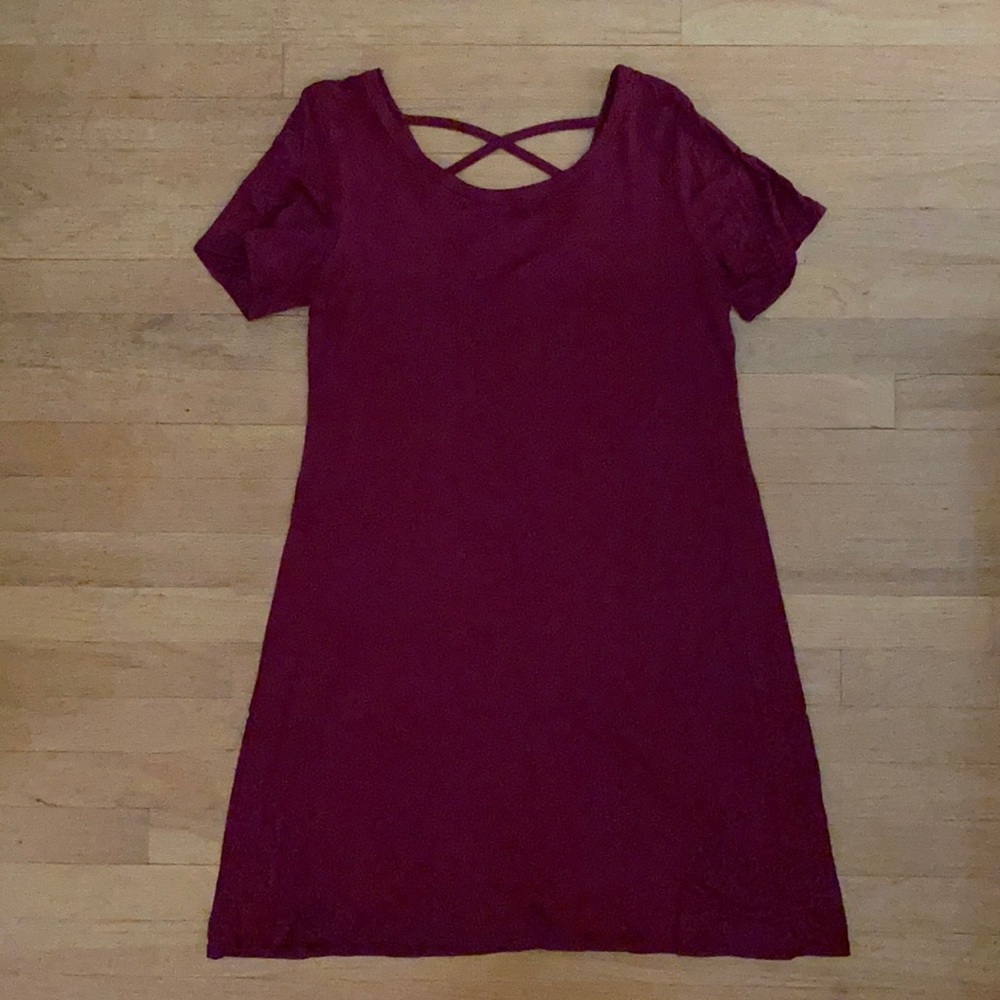 Red Short-Sleeve T-Shirt Dress
